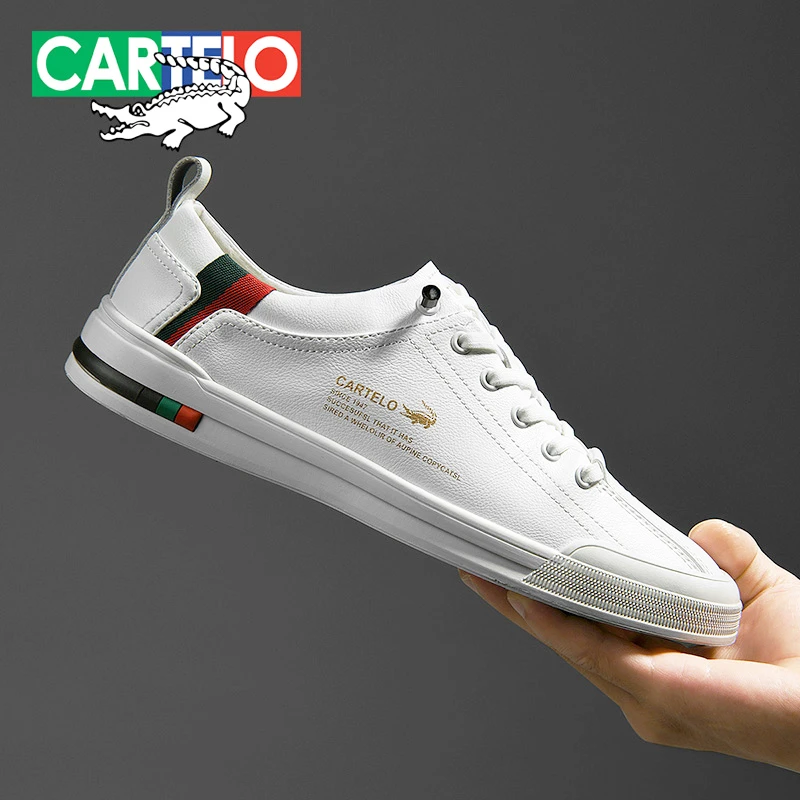 CARTELO/卡帝乐鳄鱼夏季休闲男鞋韩版板鞋一脚蹬百搭小白鞋EY6617