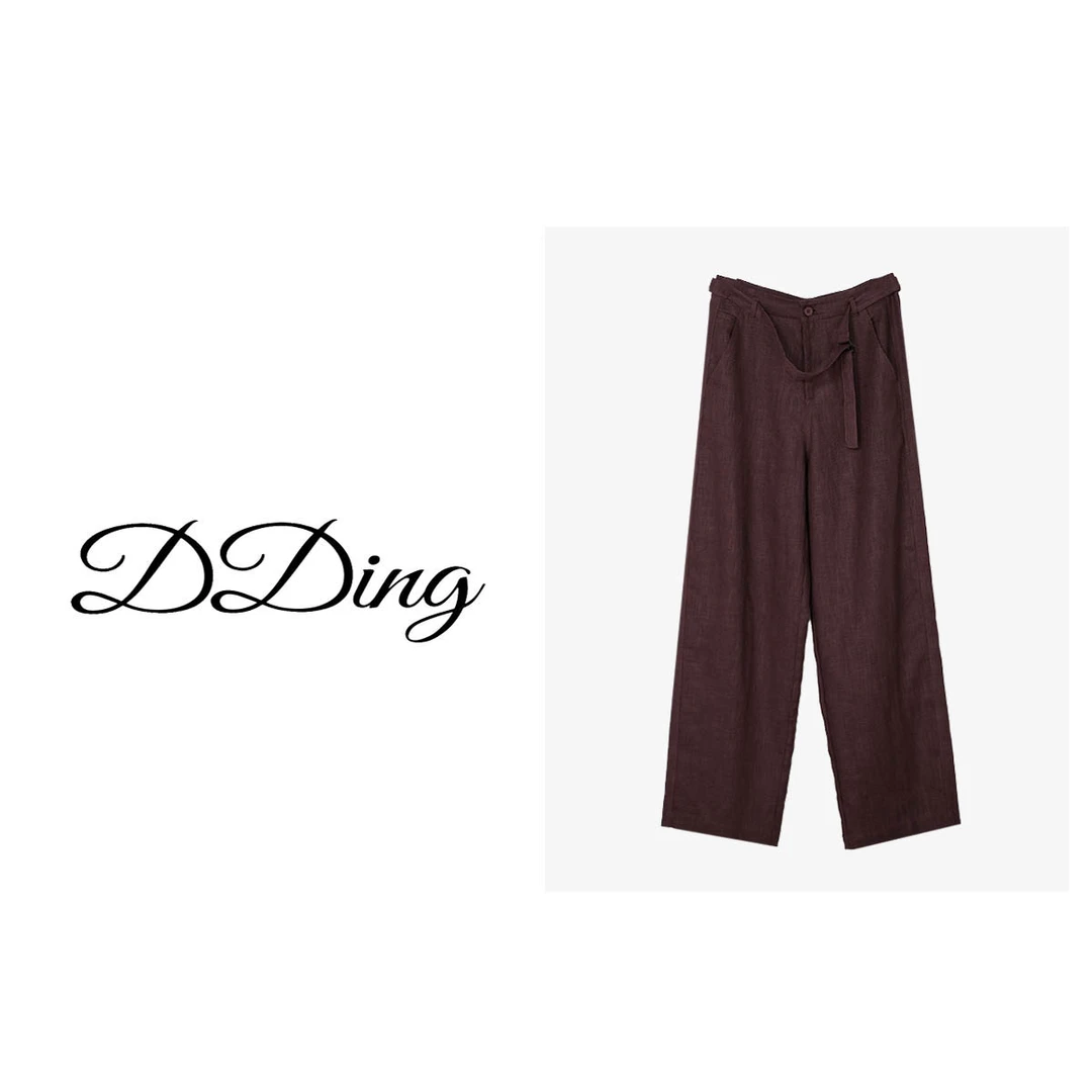 【DDing】“梵高”苎麻秋季新款文艺高腰薄款宽松显瘦棉麻直筒裤61610