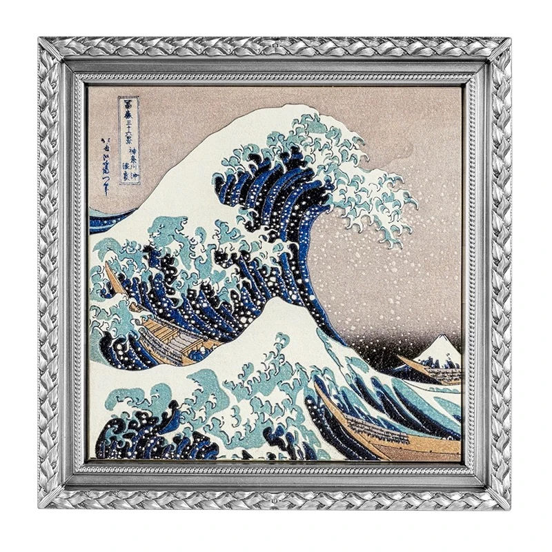 【钱币星球】乍得发行纪念币 神奈川冲浪里 银色 名画收藏礼物