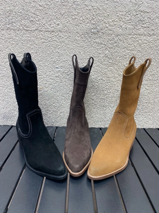 508欧洲站高跟粗跟短筒瘦瘦靴马丁靴女鞋子英伦风短靴