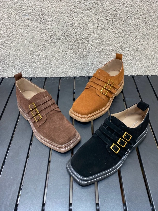 1003-21厚底勃肯2024单鞋脚蹬新款复古秋季乐福鞋增高休闲百搭