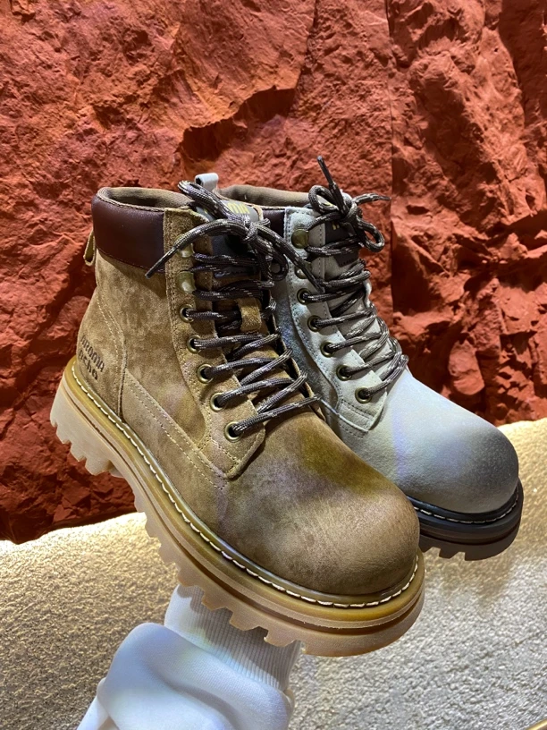 6688厚底马丁靴女秋季新款加绒超暖时尚圆头系带英伦风短靴