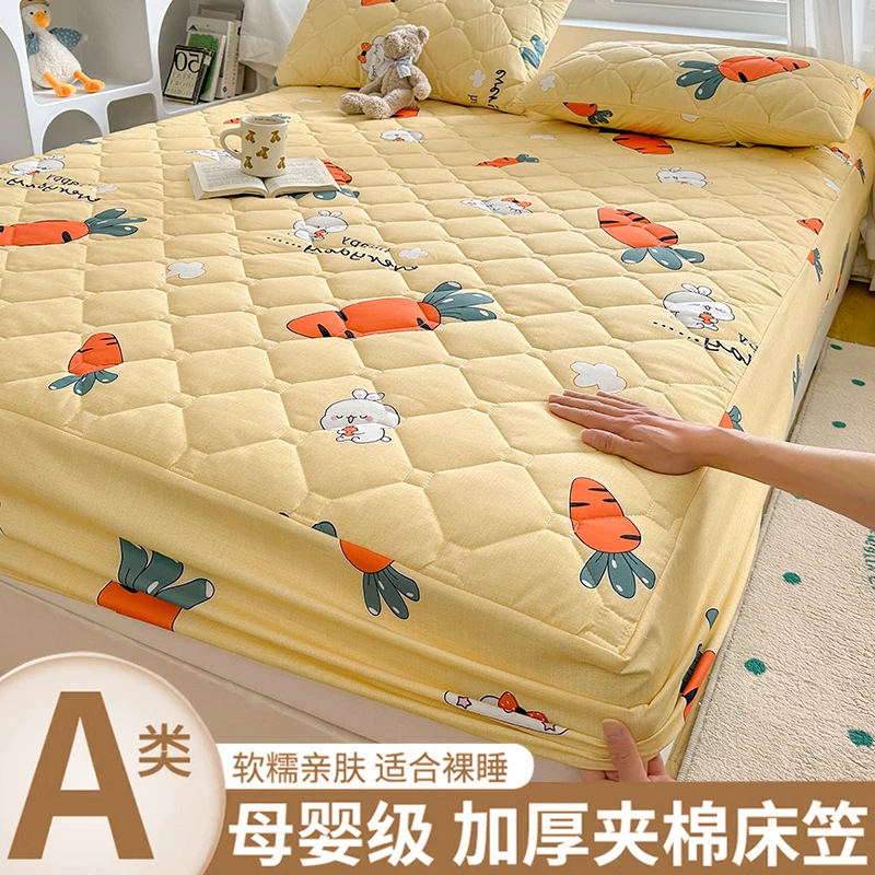 夹棉床笠单件2023新款秋冬床罩套床垫保护罩席梦思床套非全棉纯棉