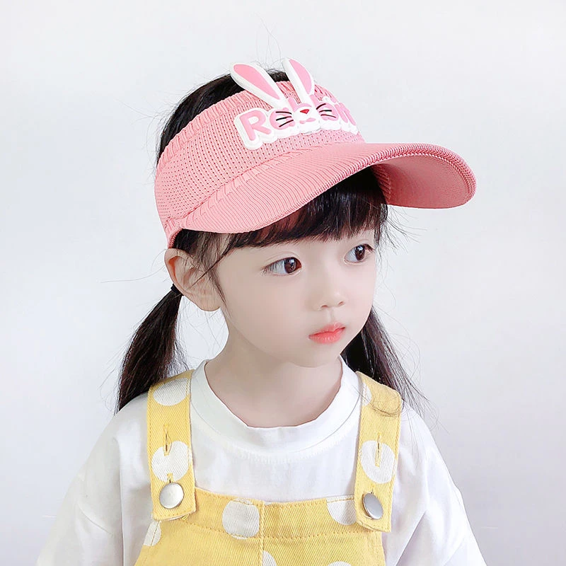 儿童遮阳帽女夏季新款防晒防紫外线可爱卡通洋气宝宝空顶鸭舌帽子