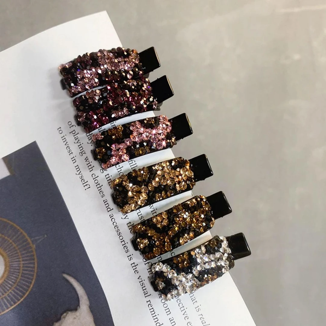 东大门精致百搭炫彩闪钻少女侧边夹刘海夹顶夹马尾夹高级鸭嘴夹女