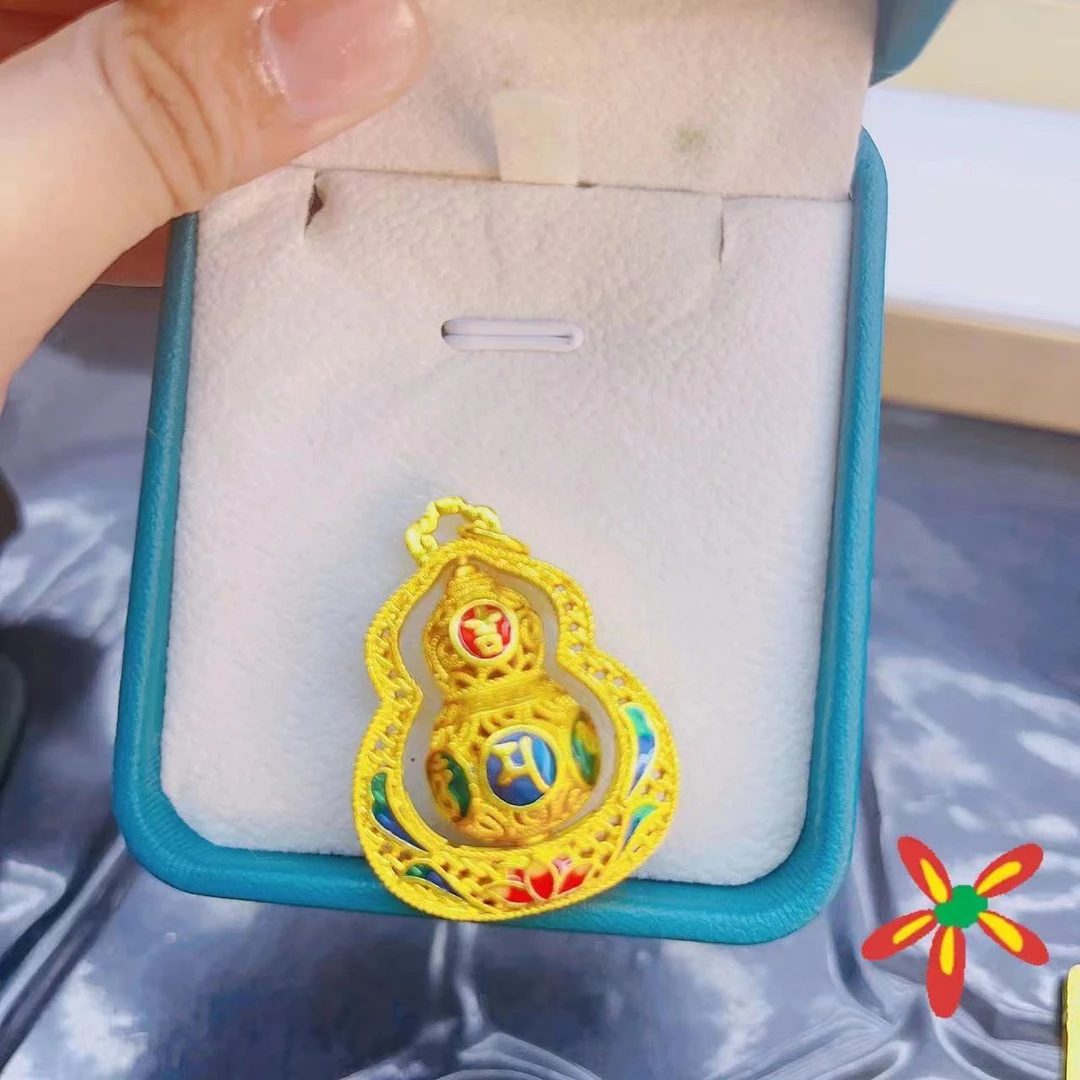 合金吊坠 精品六字真言转动古法葫芦 赠皮绳男女·同款时尚经典