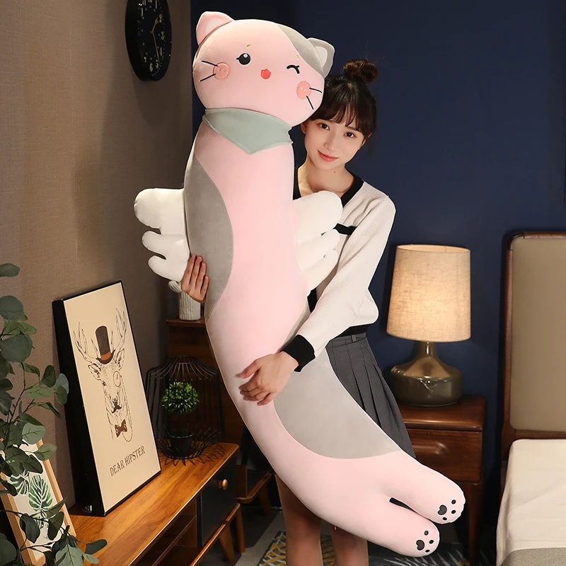 猫咪抱枕女生睡觉夹腿玩偶公仔床上长条嘟嘟猫毛绒玩具女孩布娃娃