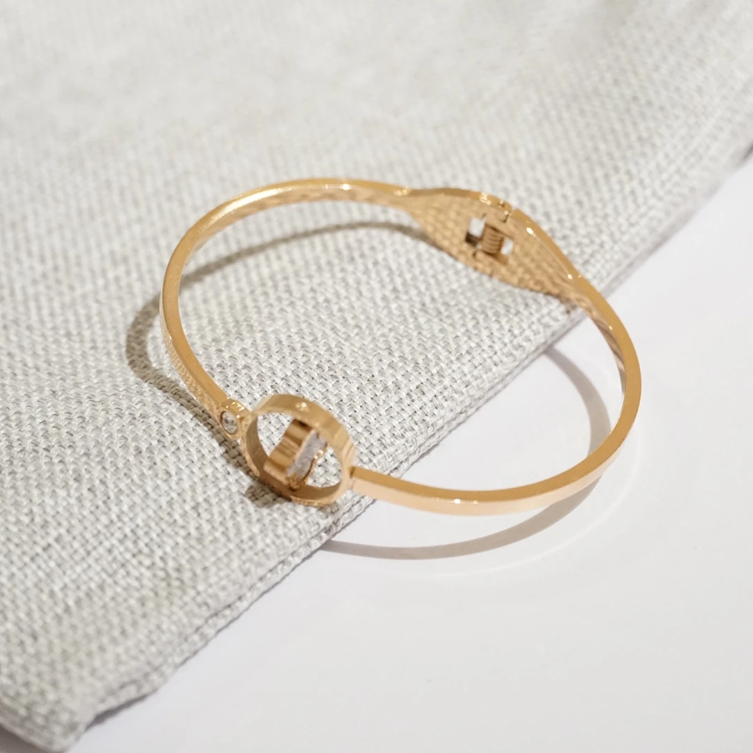 铜合金手镯 气质轻奢时尚百搭小众简约个性四叶手镯795