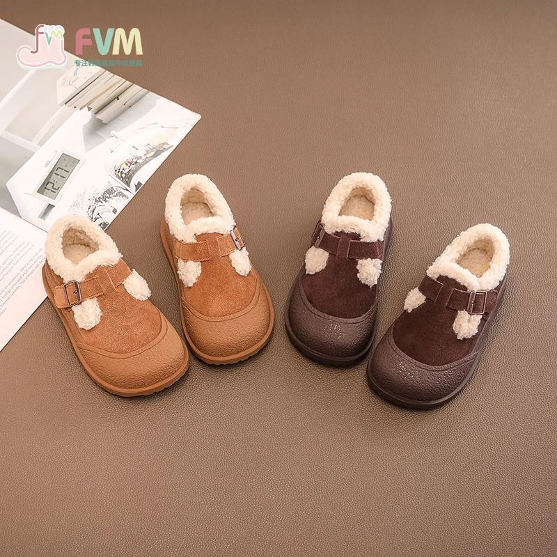 FVM女童鞋子儿童二棉鞋2025秋冬新款冬季雪地靴加绒毛毛勃肯宝宝