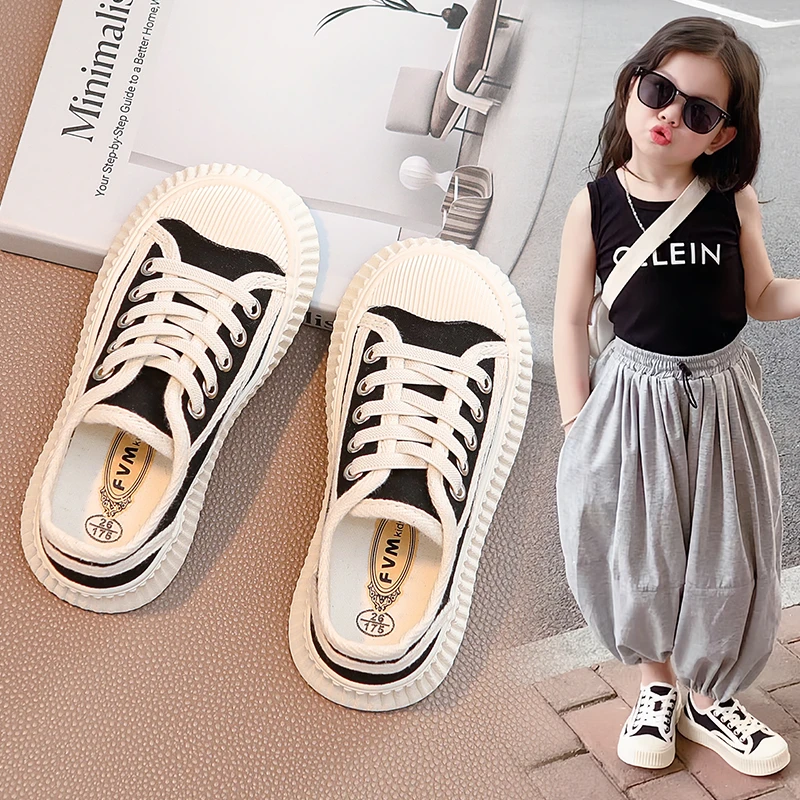 FVM女童鞋子儿童帆布鞋男童运动板鞋2025春秋季新款小白休闲大童