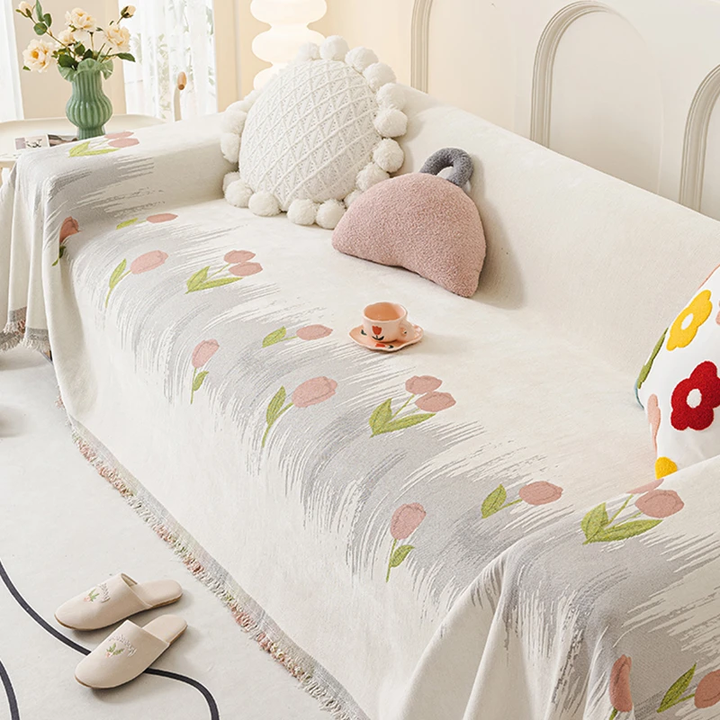 轻奢高级感沙发垫四季通用2024新款防滑坐垫雪尼尔沙发套罩盖布巾