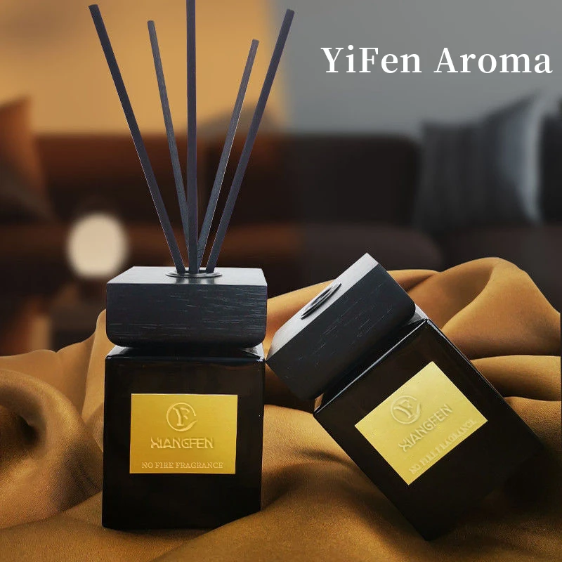 顽气天然木盖方瓶香薰精油香氛高级酒店家用室内摆件空气客厅精选