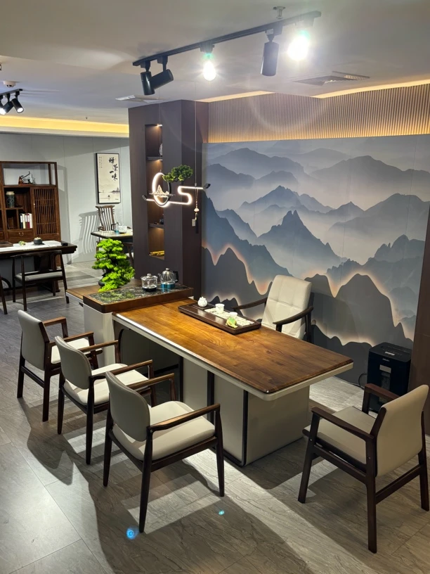 3米新中式阳台简约茶桌，办公室茶桌不二之选，台面可地址家用