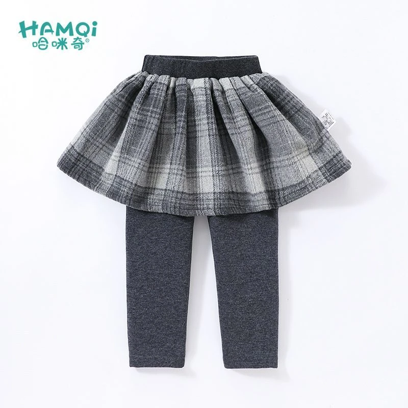 【旗舰店】女童加绒裤子女宝宝打底裤女孩裙裤秋冬保暖中大童外穿