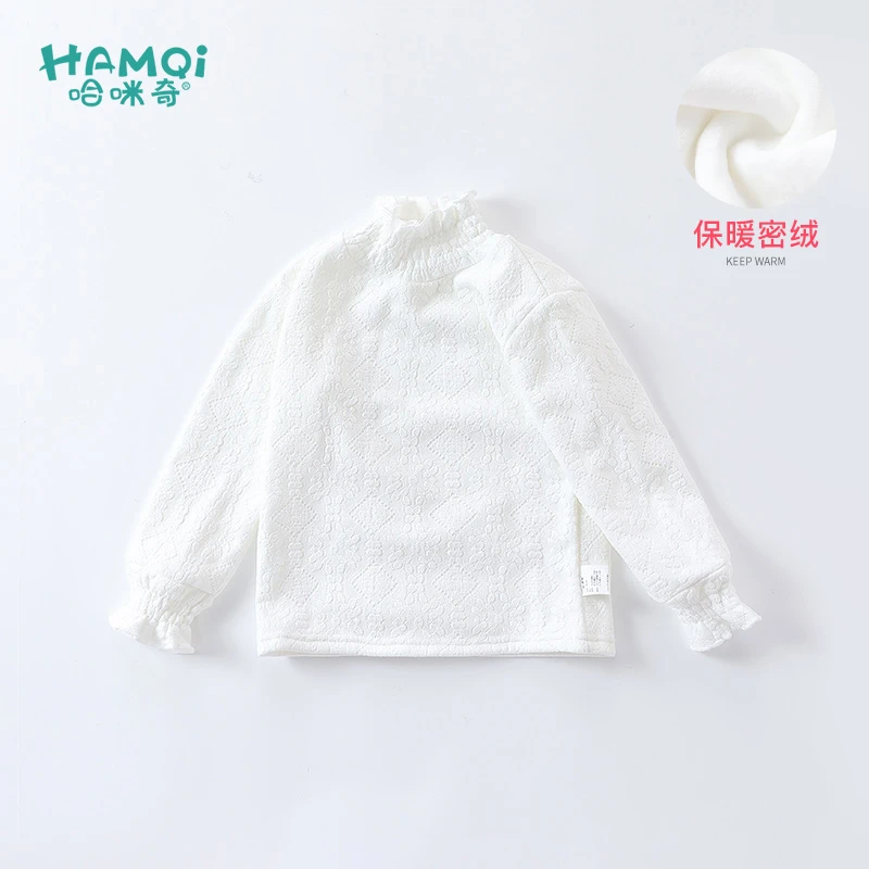 女童加绒衬衫秋冬装新款婴儿宝宝洋气衬衣小中儿童百搭打底衫童装