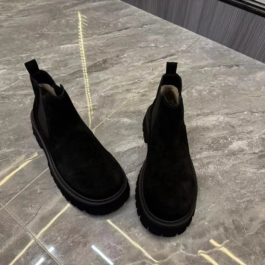 高帮男士黑色复古增高厚底百搭英伦男鞋