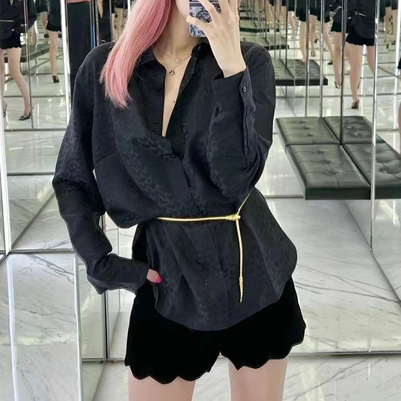 杨树林金色蛇形腰链配西装裙子网红金属链条腰带蛇头裤链女项链潮