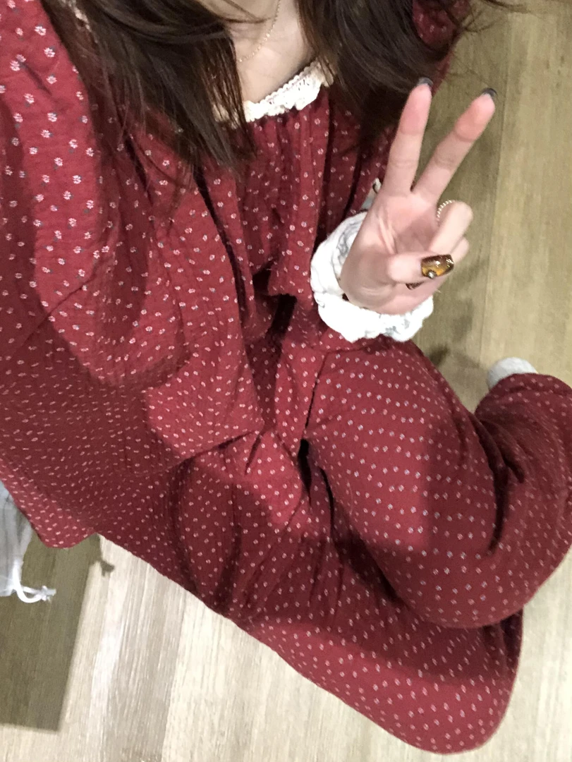 韩版ins甜美少女碎花公主风睡衣女春秋新款长袖长裤家居服套装