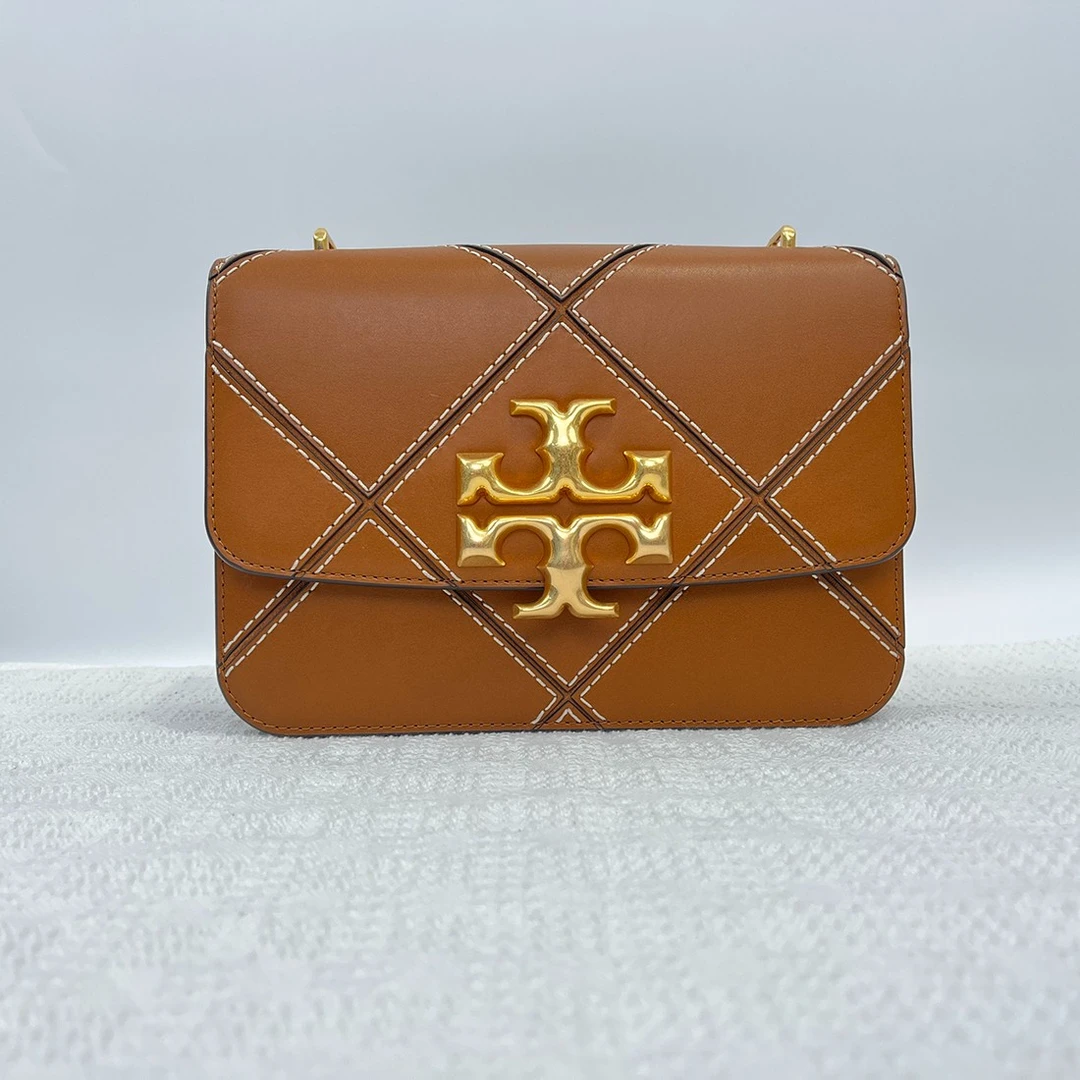 95新 TORY BURCH/汤丽柏琦 Eleanor棕色大金砖 单肩包斜挎包 035
