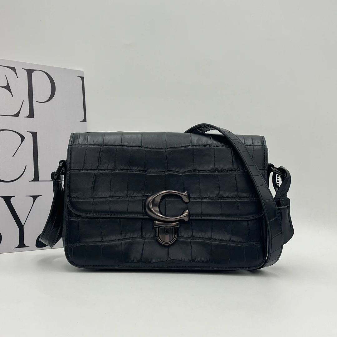 95新 COACH/蔻驰  Stiudio 25经典单肩斜挎包 鳄压纹牛皮 112百搭