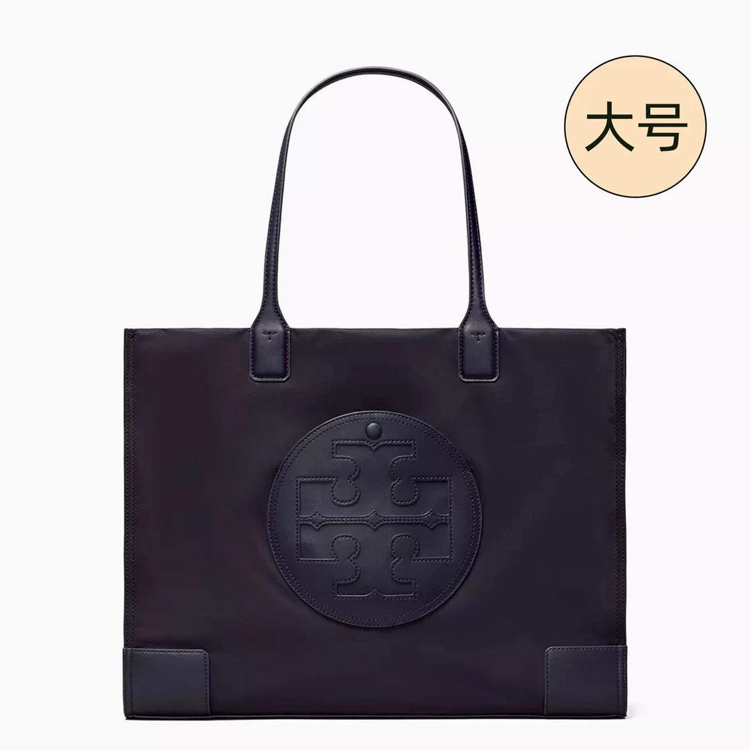 99新 TORY BURCH/汤丽柏琦 Ella托特包大号黑/081