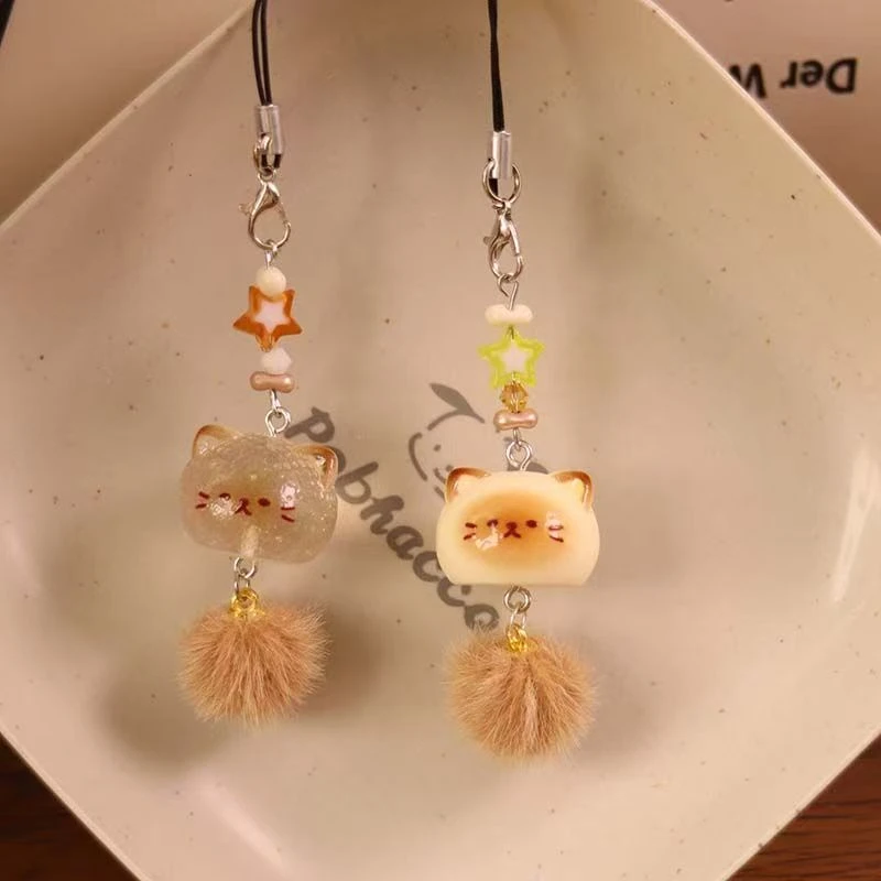 【MY】可爱小绒猫手机链包挂饰吊坠挂件书包可爱创意卡通手机饰品