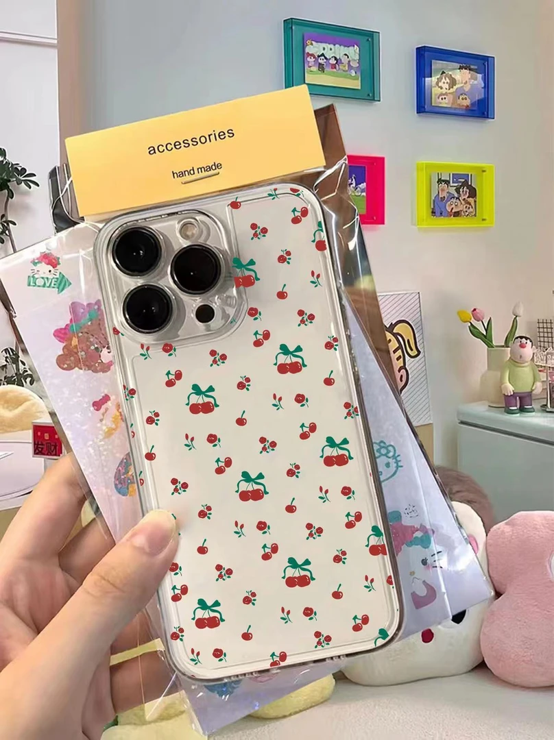 【果盟】满屏小樱桃手机壳苹果安卓12iphone14promax13全包15
