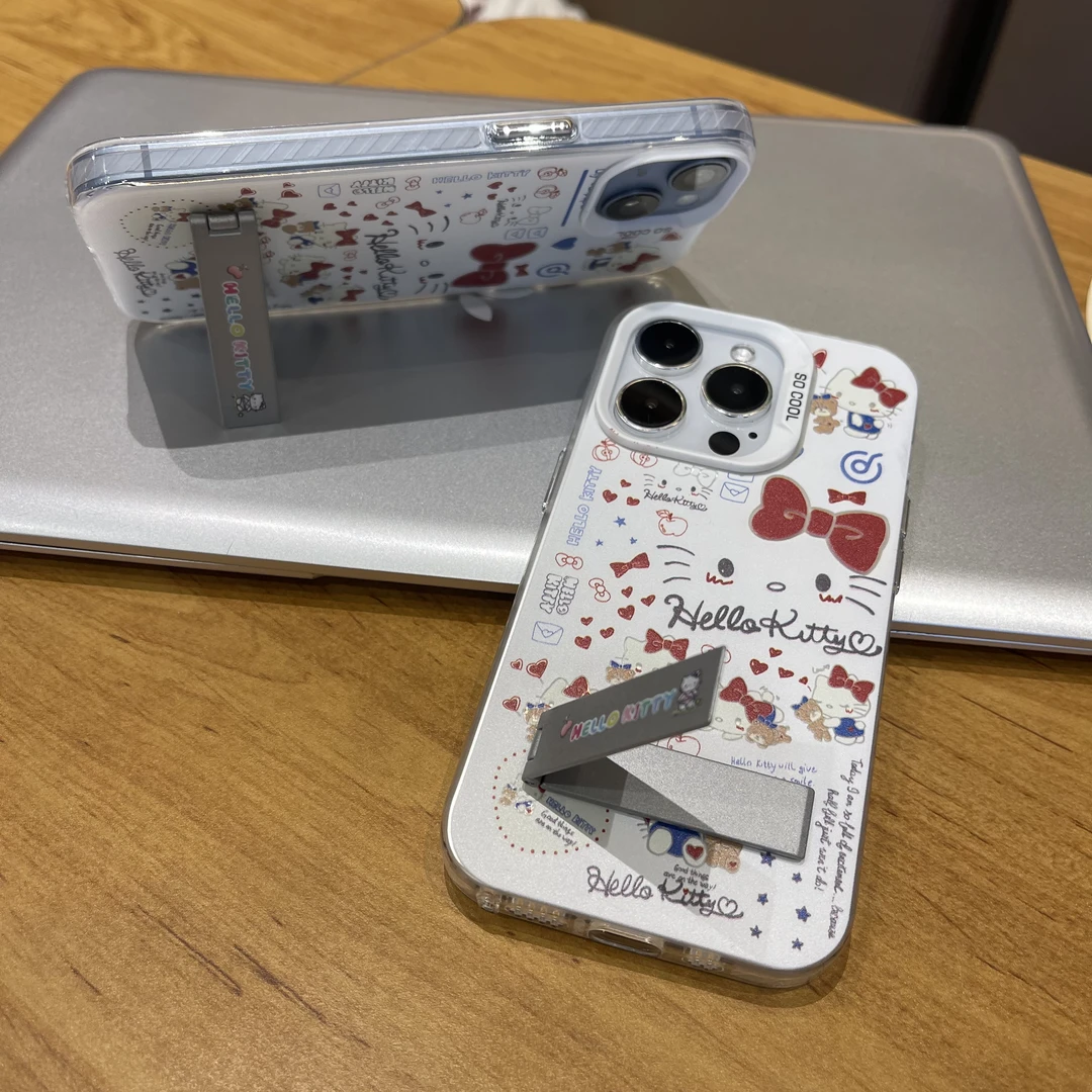 【果盟】可爱蝴蝶结kt猫支架苹果华为手机壳vivo14p/15promax13卡通