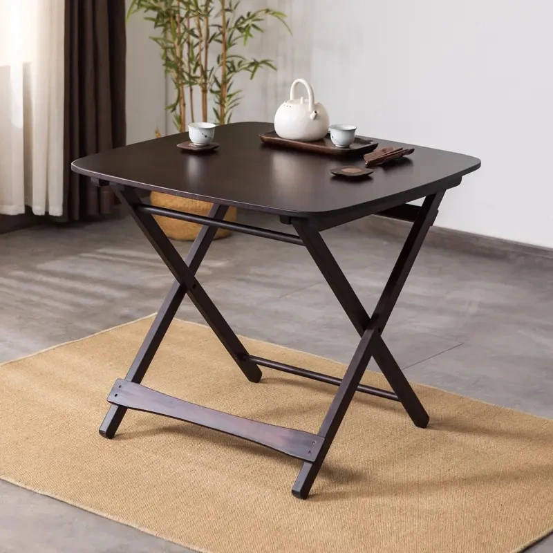 【50小号】楠竹可折叠桌餐桌家用小户型饭桌户外便携简易方桌吃饭桌