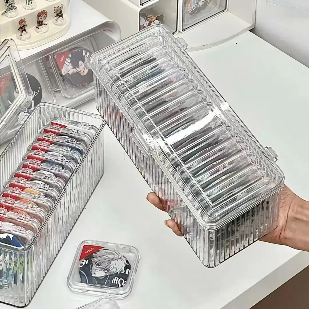 吧唧收纳盒透明亚克力密封胸针单个保护壳徽章周边谷子展示架
