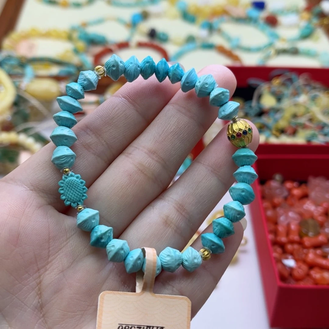 【闪购商品】绿松石手链18K金镶嵌