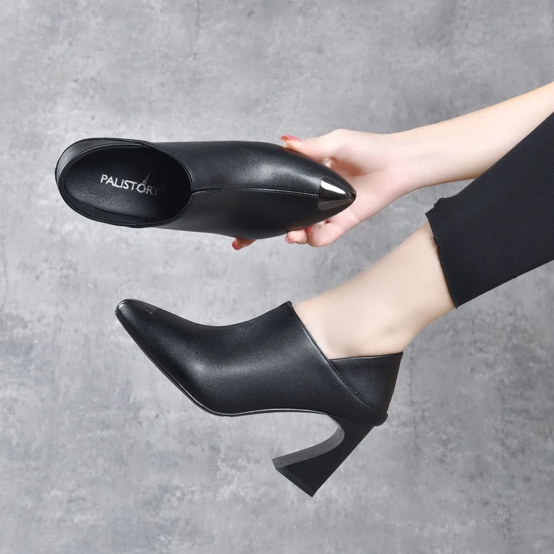 2025年新款网红高跟鞋女鞋不累脚单靴气质时尚工作鞋子尖头马蹄跟
