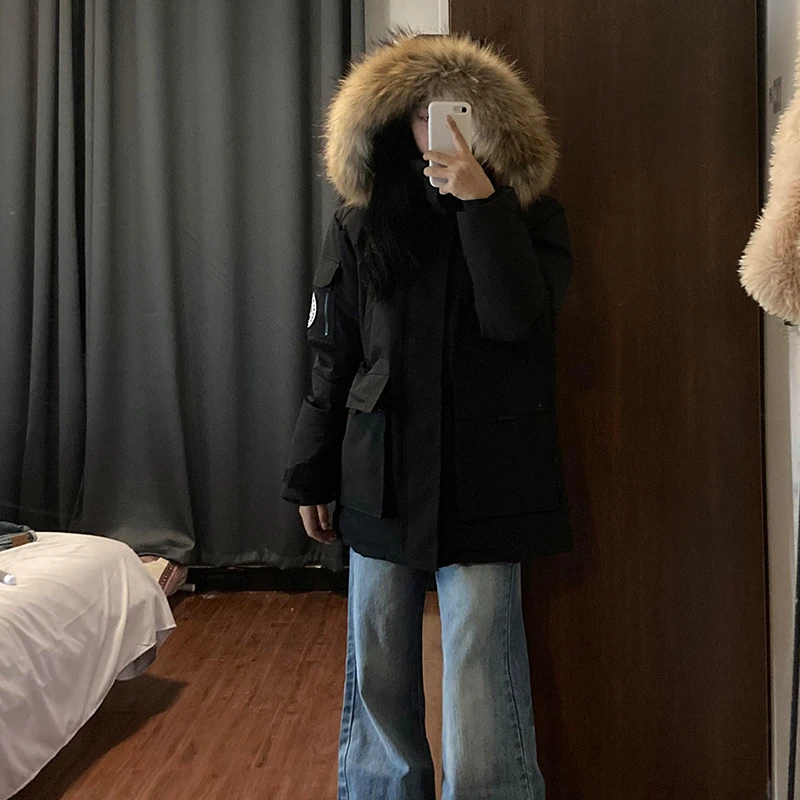 加厚工装风棉服女2024新款情侣派克服外套冬天这样穿真的太帅气啦