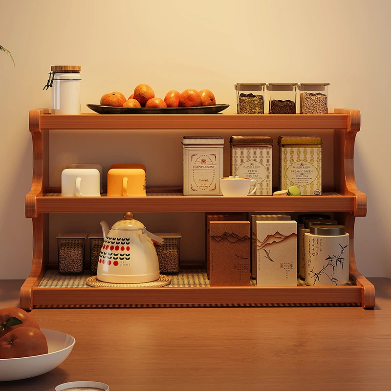 桌面置物架茶杯收纳架博古架小型桌上紫砂壶茶具茶叶摆放展示花架