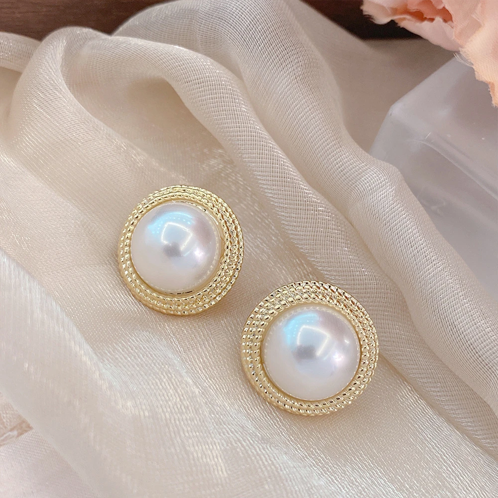 铜合金耳饰 WE23155B/WE23155C  欧美夸张圆形耳钉