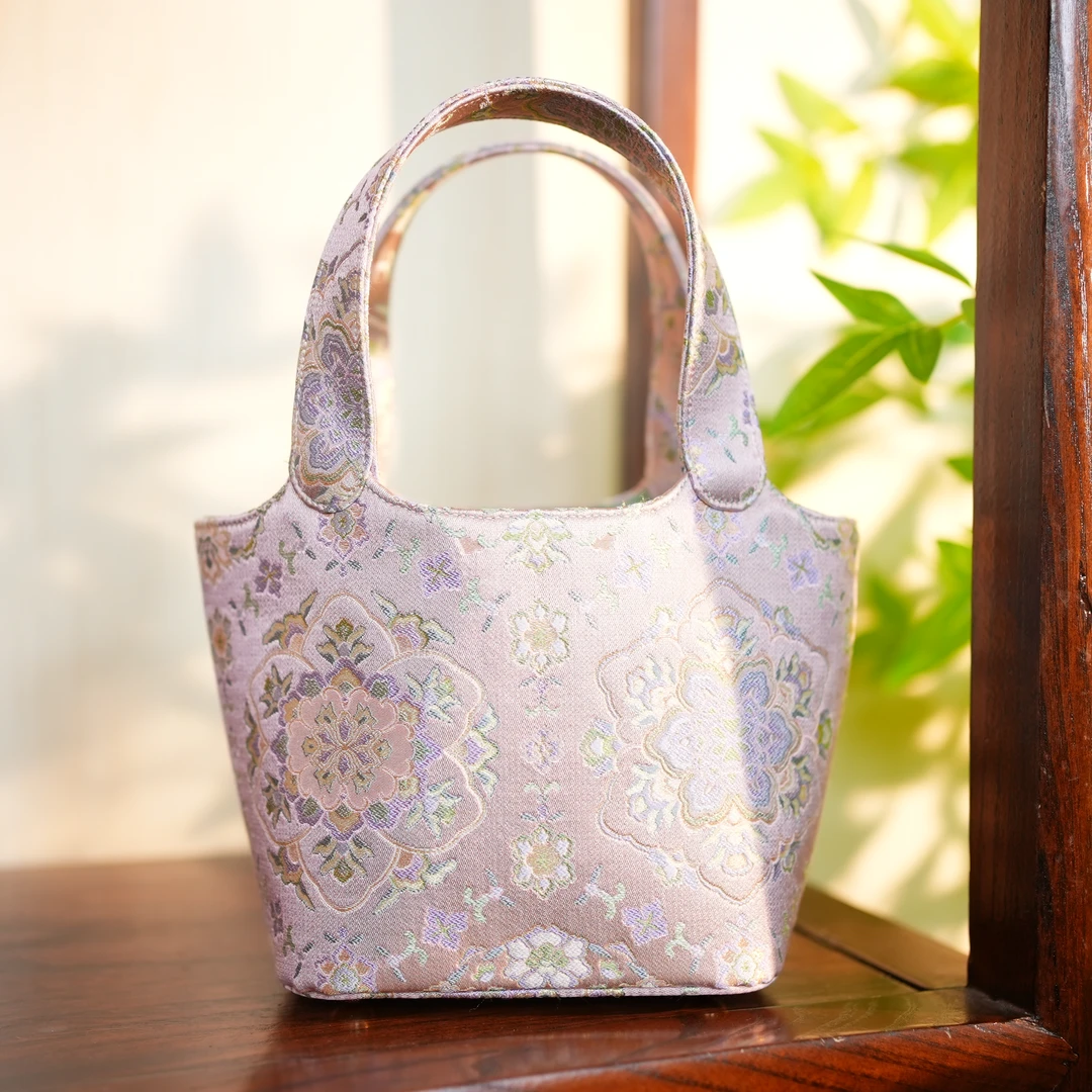 非遗宋锦面料LMY宝相花菜篮子小包包尺寸19*13cm