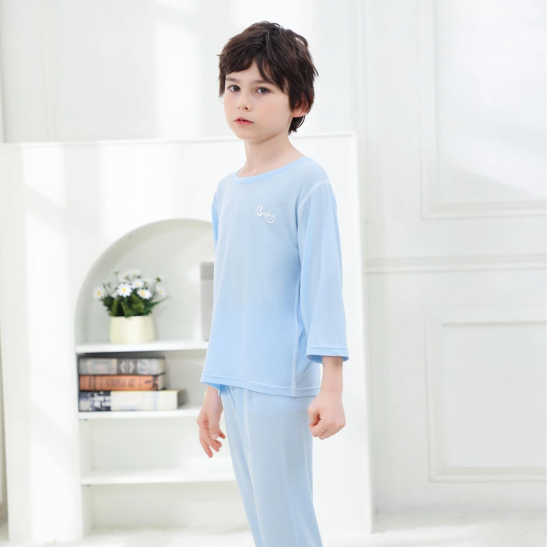 A类天丝莱赛尔夏季儿童款睡衣休闲家居服套装宝宝男童女童空调服