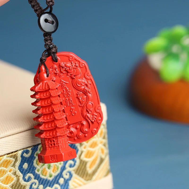 天然辰砂朱砂玉调天然辰砂高含量朱砂文昌塔吊坠红砂假一赔十