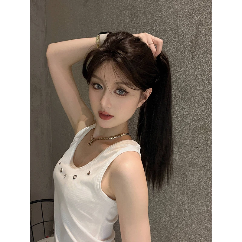 婷子假发/女款全头套氛围感中长款真女神长直发自然仿整顶头套