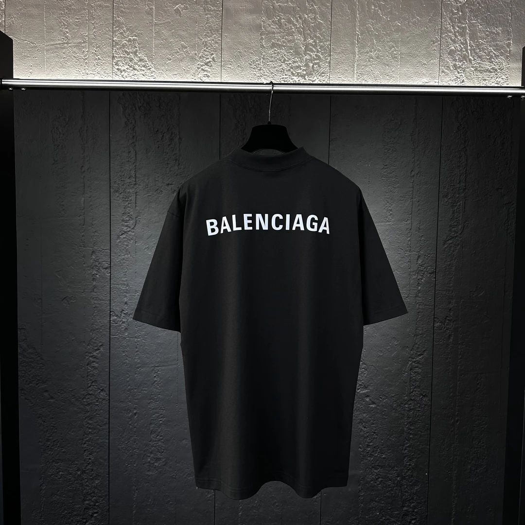 全新未使用 Balenciaga/巴黎世家 23FW黑色3M反光镭射字母短袖T恤