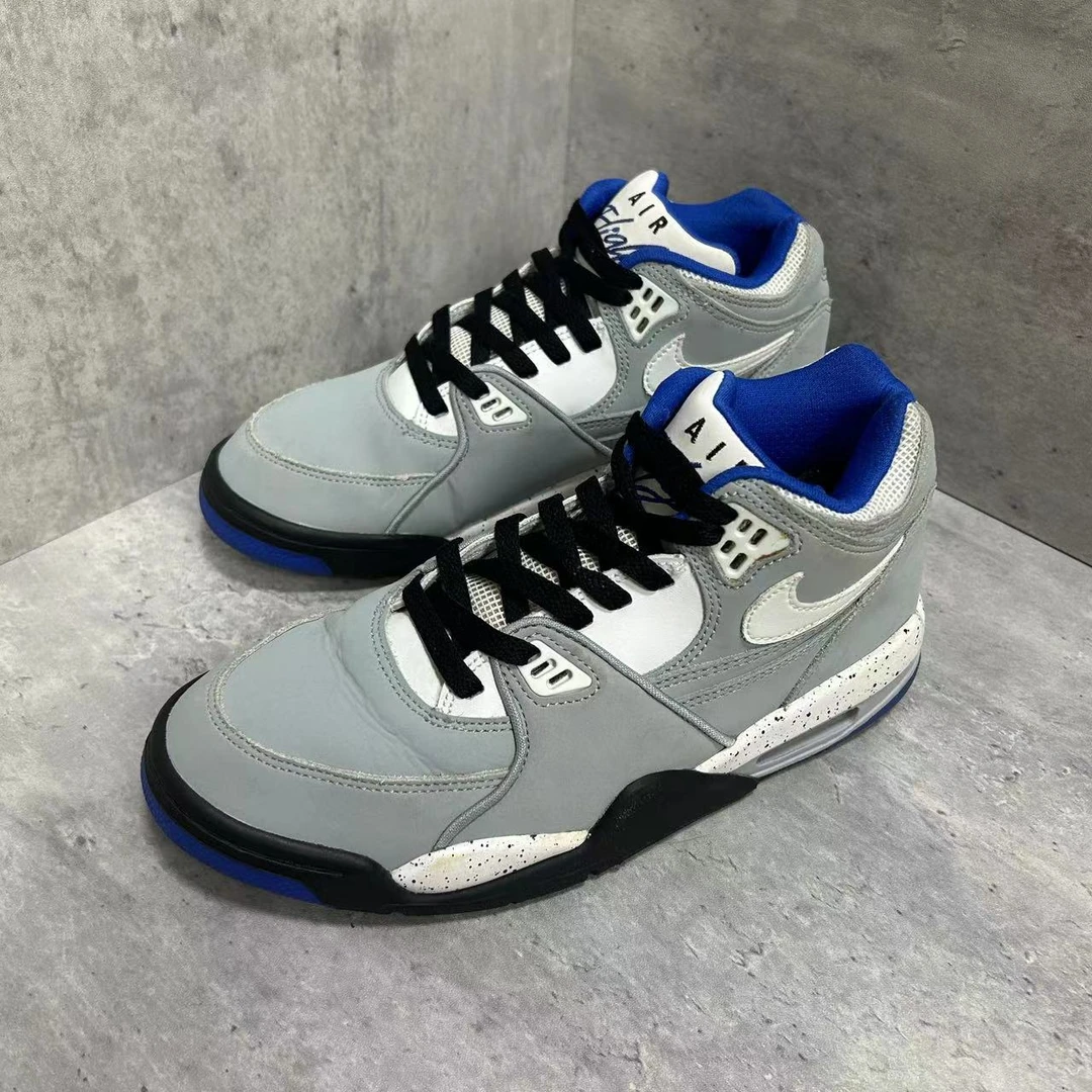 40.5码 NIKE Air Flight 89 中帮 复古篮球鞋 蓝灰色