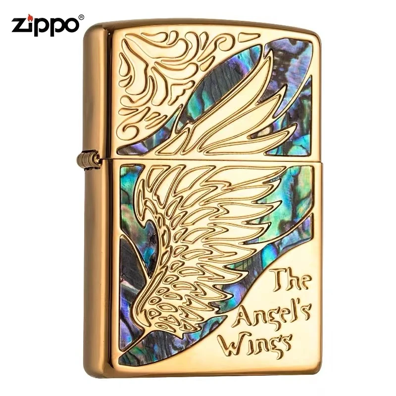 ZIPPO正品打火机/205-彩贝镶嵌天使之翼-送礼 自用DY9902GQ