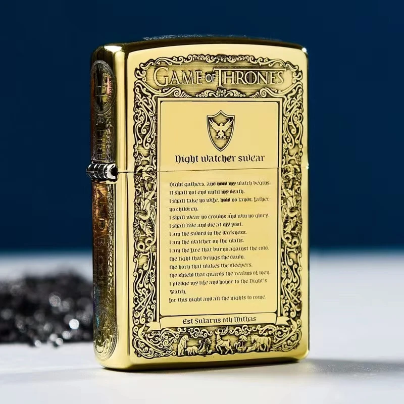 ZIPPO/之宝打火机正品204-黄铜雕刻冰与火之歌-送礼DYJ1