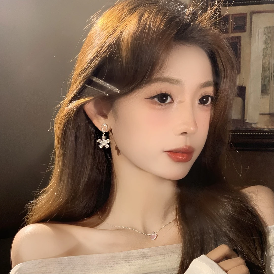 FULL GIRLISH耳环00975满镶花朵小众少女耳饰