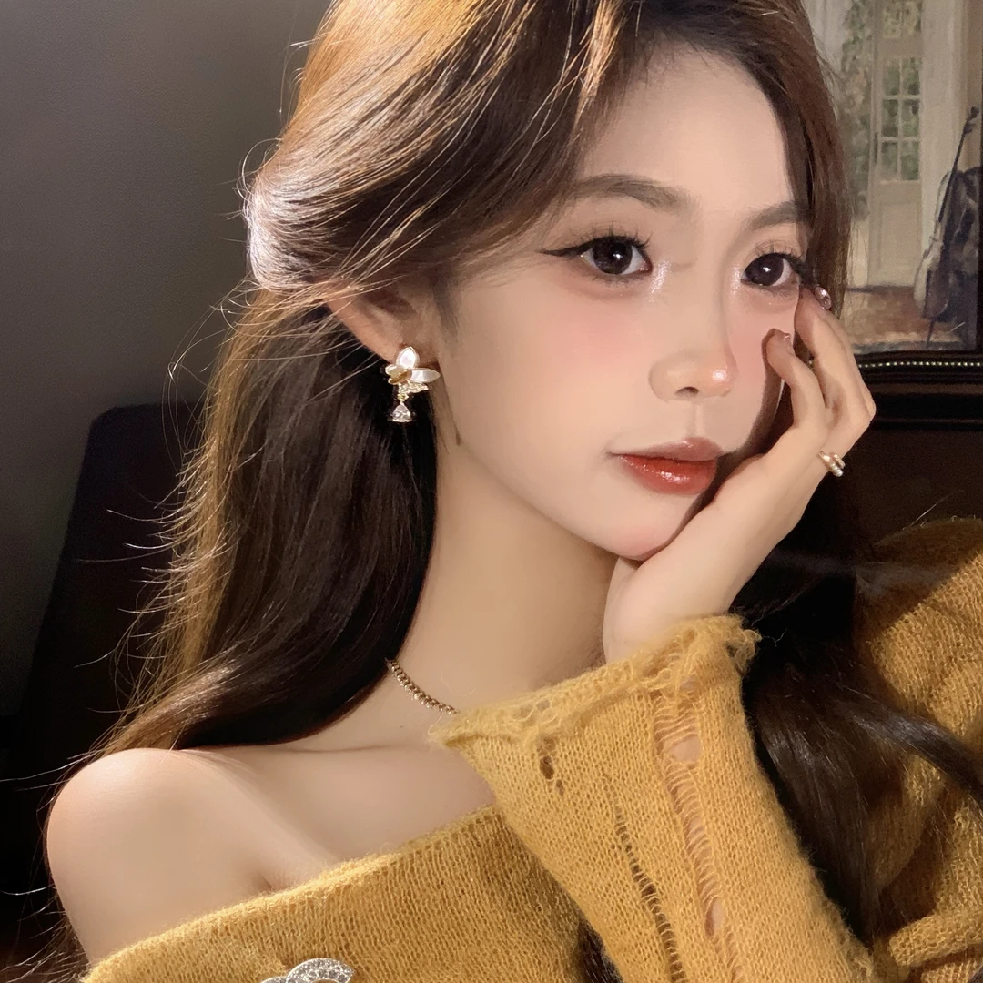 FULL GIRLISH耳环00948双蝴蝶轻奢金色百搭女