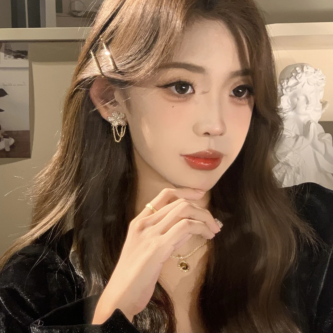 FULL GIRLISH耳环00670法式花朵复古百搭耳饰