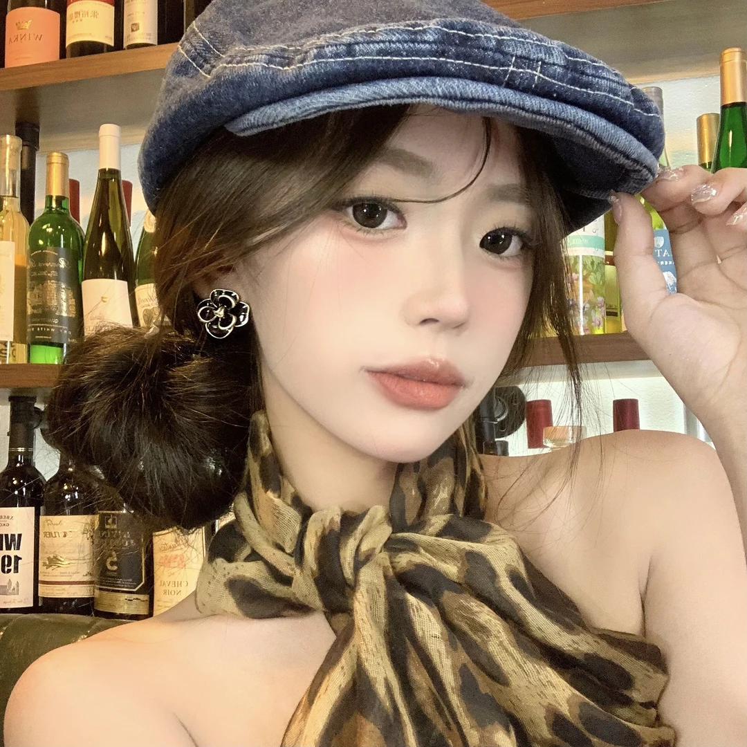 FULL GIRLISH耳环 00402时尚百搭黑色气质轻奢少女