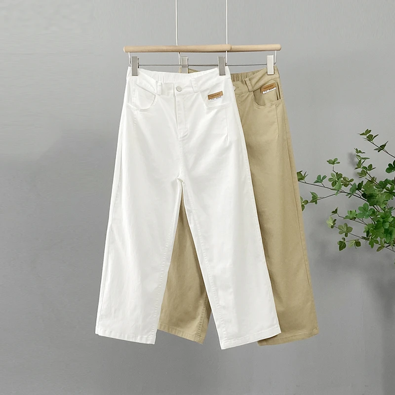直筒裤女夏季新款高腰显瘦百搭薄款八分裤窄版阔腿裤宽松休闲裤潮