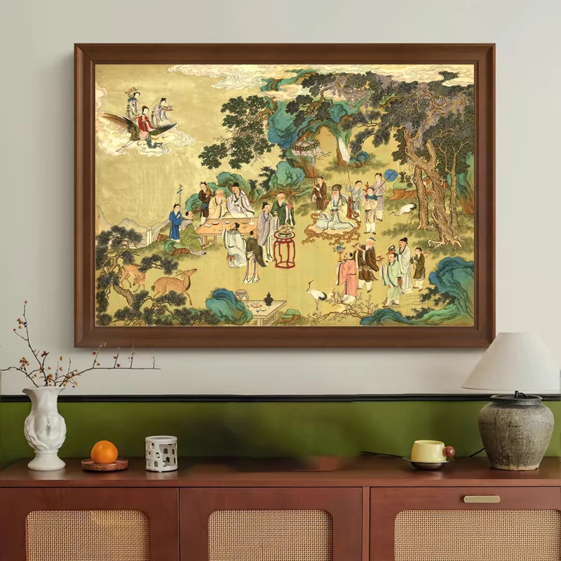 瑶池春宴图十字绣2025新款线绣客厅中国风经典满绣41色有勾边