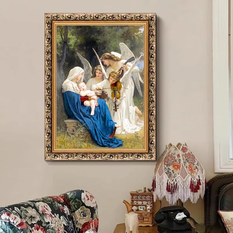 天使之歌十字绣2025新款绣高端客厅卧室玄关欧式经典名画人物刺绣